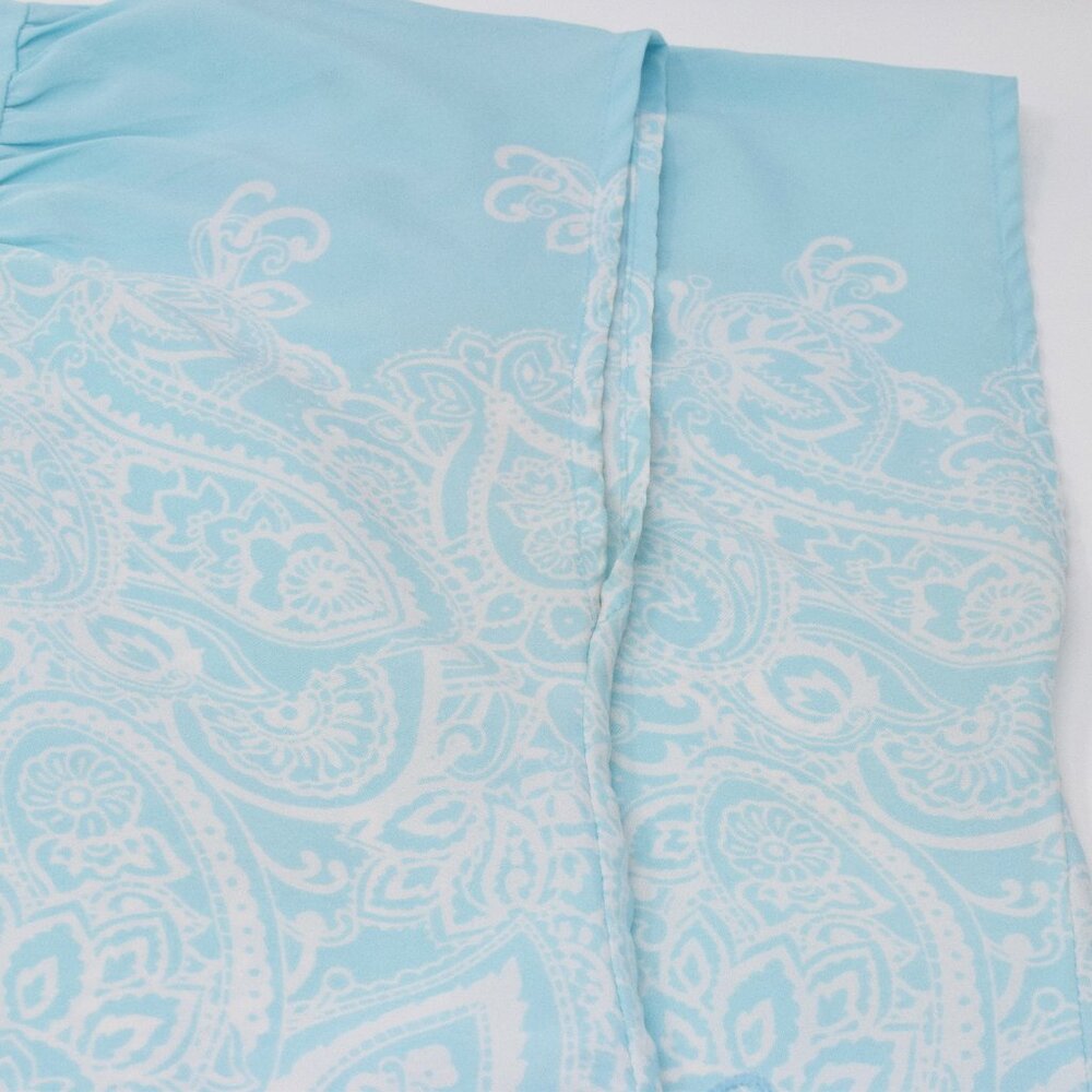 Motherhood Maternity Paisley Top Women Small Belt Blue White Casual Popover Boho - Picture 10 of 15